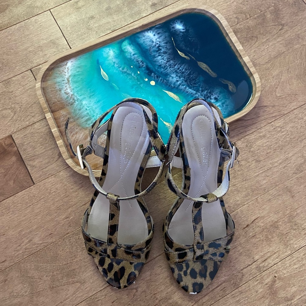 Chunky cheetah heel
